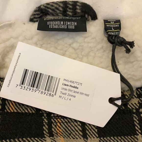 WeSC Liam Hoodie Shacket, Unisex Men- M, Women- L. NWT. Skater! Flannel hoodie - Picture 12 of 13